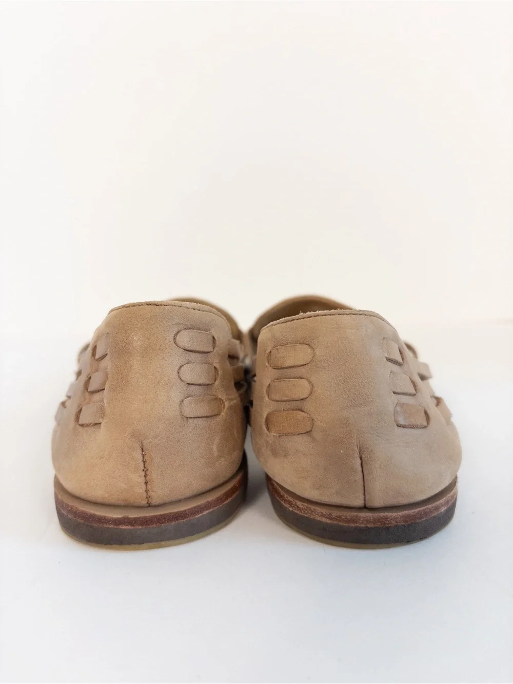 Nisolo Huarache Tan Woven Leather Leather Flats